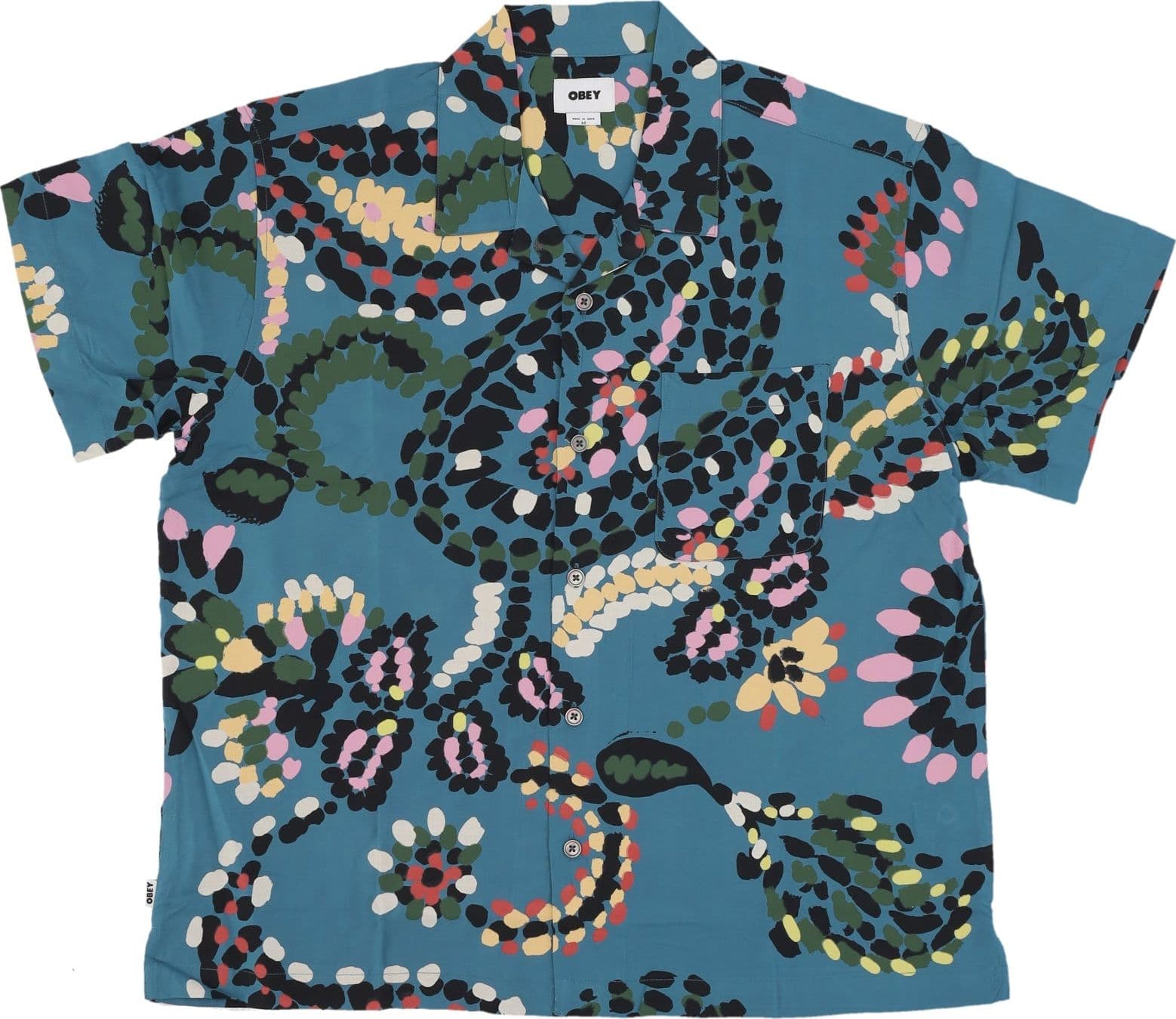 OBEY Camicia Manica Corta Uomo Paisley Dots Woven Shirt Dragon Fly Multi da uomo in Camicie casual Drestige - Casamassima, commercioVirtuoso.it