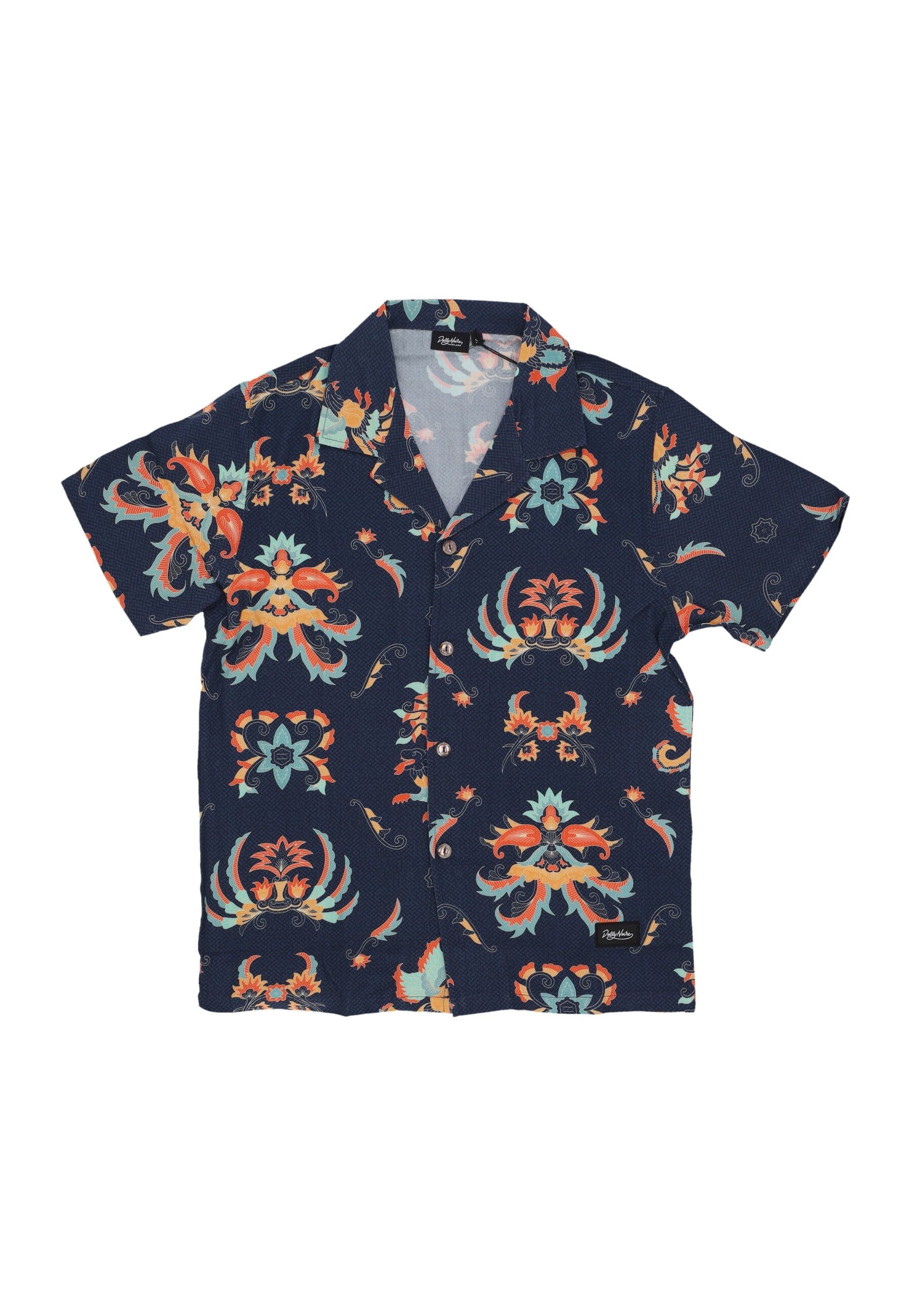 DOLLY NOIRE Camicia Manica Corta Uomo Traditional Batik Bowling Shirt Black/multi da uomo in Camicie casual Drestige - Casamassima, commercioVirtuoso.it