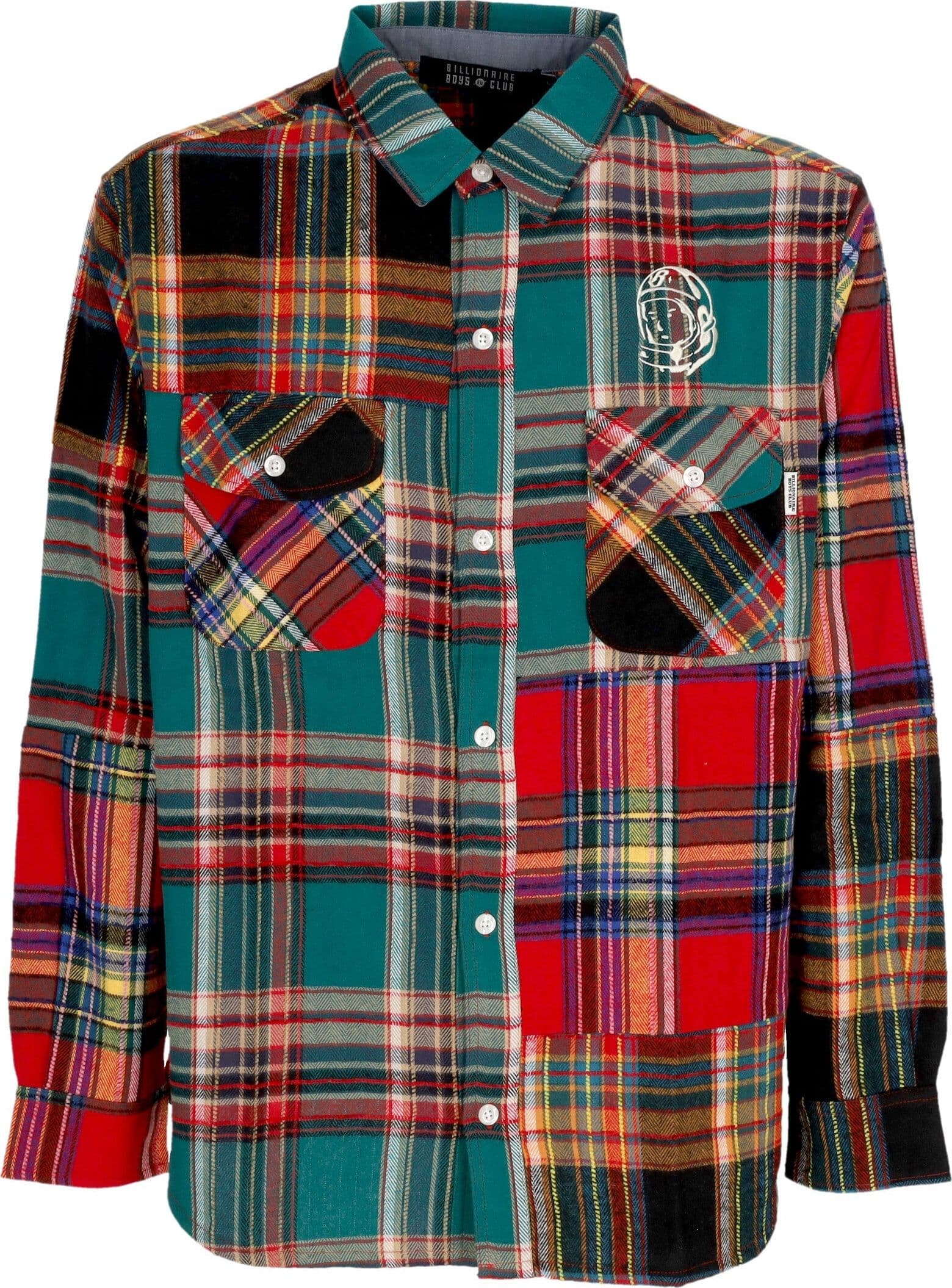 BILLIONAIRE BOYS CLUB Camicia Manica Lunga Uomo Patchwork Check Shirt Multi Check da uomo in Camicie casual Drestige - Casamassima, commercioVirtuoso.it