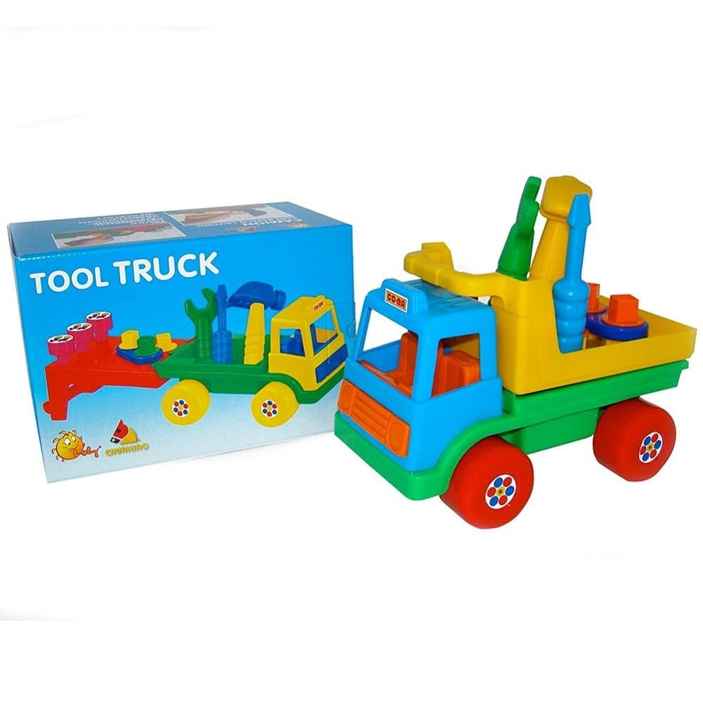 Camion-Giocattolo-Trampoliere-Scala-1:16-Con-Cacciavite-Martello-E-Chiave