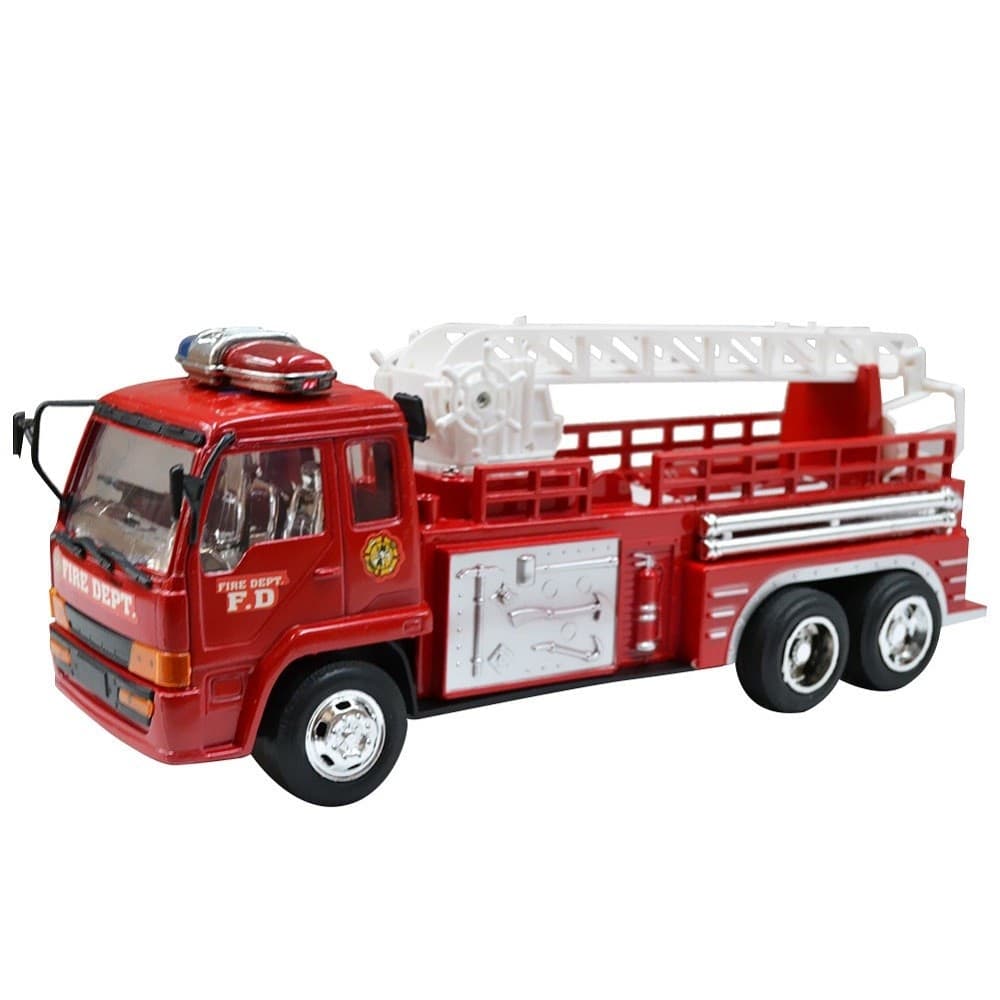 Camion-Vigili-Del-Fuoco-Giocattolo-Con-Scala-Di-Soccorso-Girevole-E-Allungabile