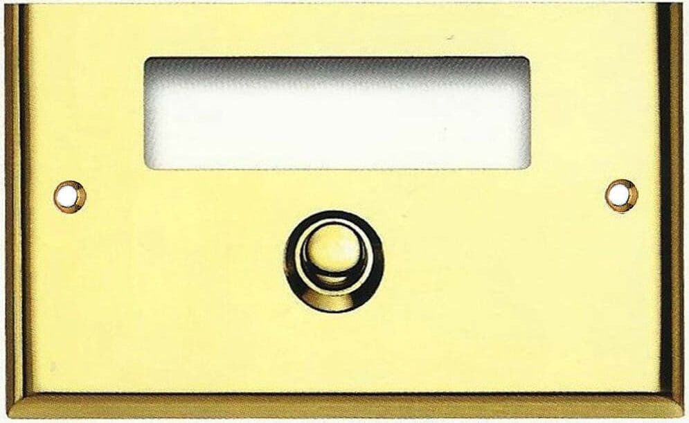 Campanello Gold in Ottone Con Finestra per Etichetta Campanello a Pulsante Finitura Oro Lucido 120x75 Mm Fai da te/Materiale elettrico/Campanelli/Video Campanelli Ferus - Montoro, Commerciovirtuoso.it