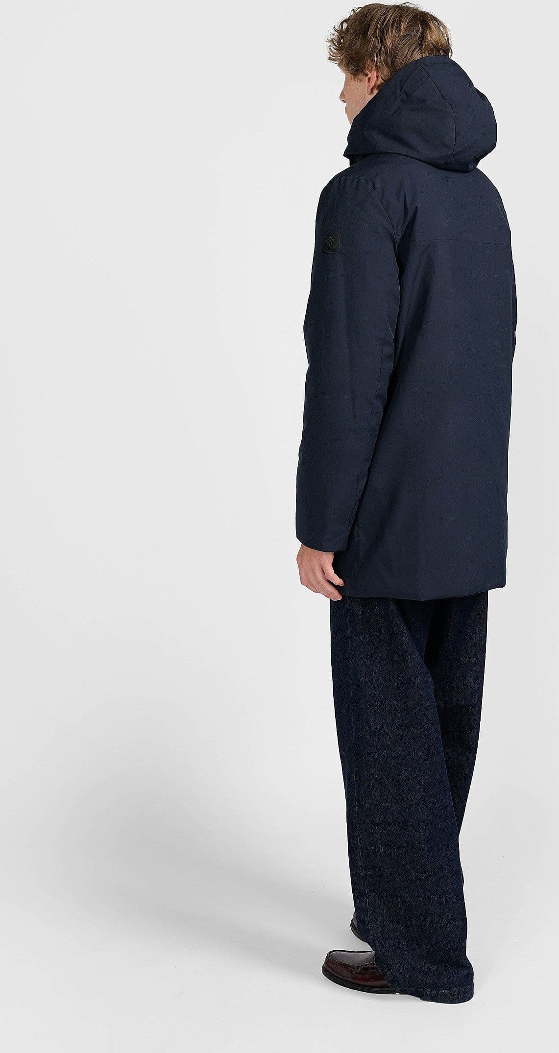 Giacca uomo Canadian St. John navy con cappuccio e zip doppio cursore dietro