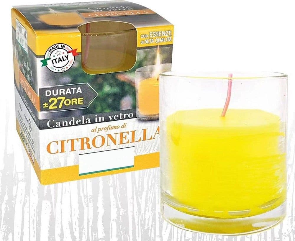 Candela Al Profumo Di Citronella In Bicchiere Di Vetro Anti Zanzare 7.8 X 8 Cm Articoli da Giardino > Repellenti per animali > Prodotti Da Esterno Trade Shop italia - Napoli, Commerciovirtuoso.it