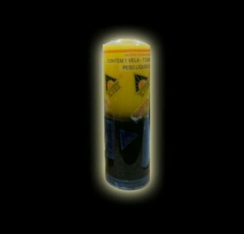 CER040 CANDELA ESOTERICA BRASILIANA SETE DIAS GIALLO NERO AMARILLO NEGRO in Candele esoteriche Agbon - Martinsicuro, commercioVirtuoso.it