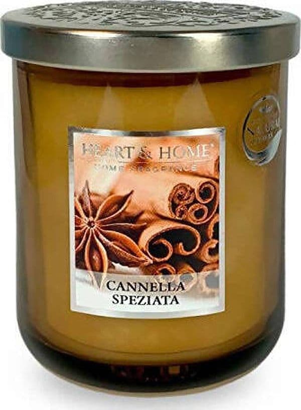 Candela Profumata Heart & Home HHEDS02 Candela in Cera di soia e Cannella Speziata - 115g Profuma Ambienti Candela Tiziana non solo gioielli - Civitanova Marche, Commerciovirtuoso.it