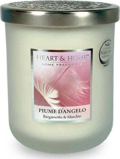Candela Profumata in Cera di Soia Heart&Home Piume d’Angelo Patchouli Bianco Bergamotto e Muschio 115gr. 30 Ore Biodegradabile Candela Tiziana non solo gioielli - Civitanova Marche, Commerciovirtuoso.it