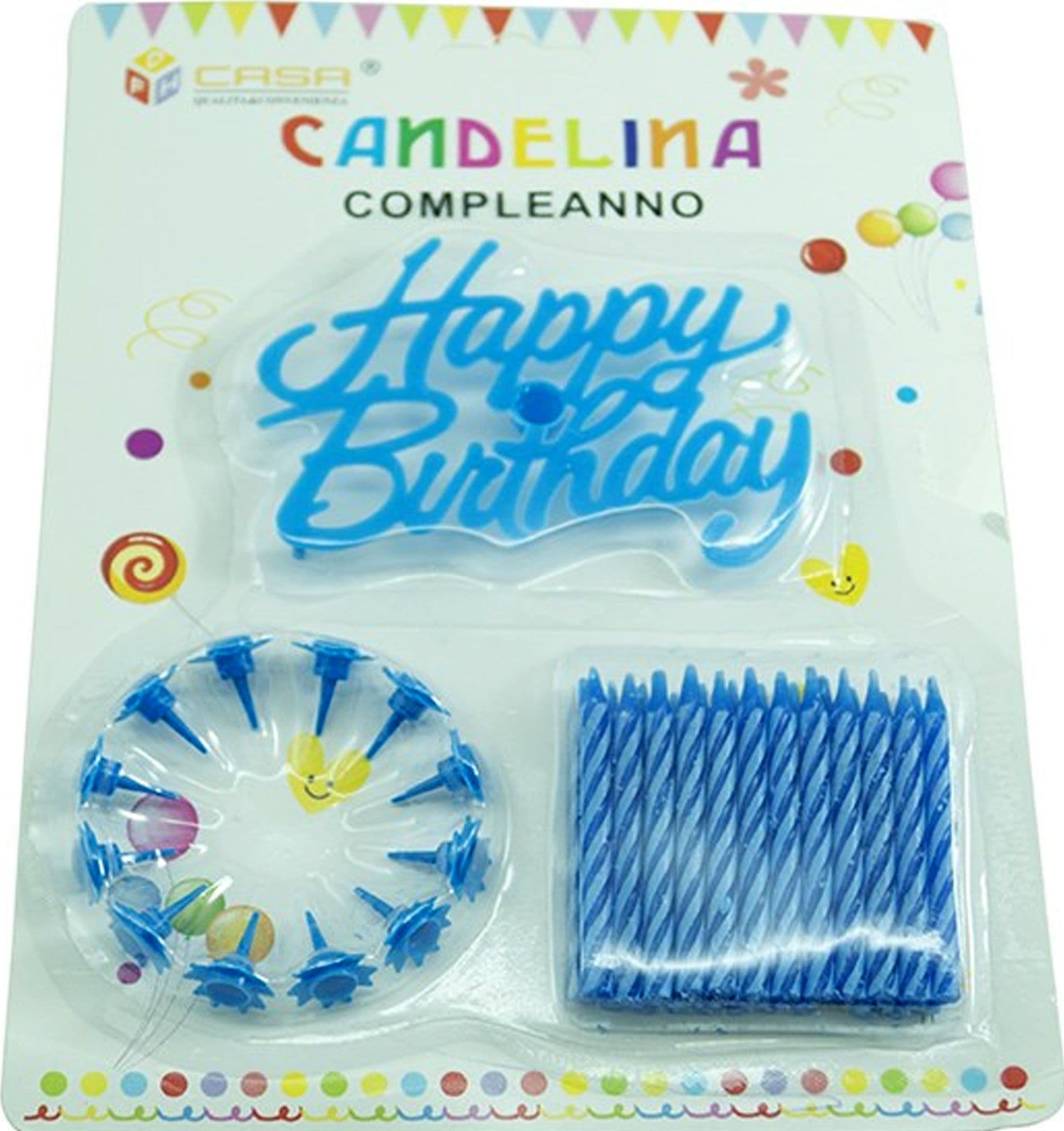 Candeline Scritta Happy Birthday Celeste Torta Festa Party Compleanno 61593b Prodotti per Feste Trade Shop italia - Napoli, Commerciovirtuoso.it