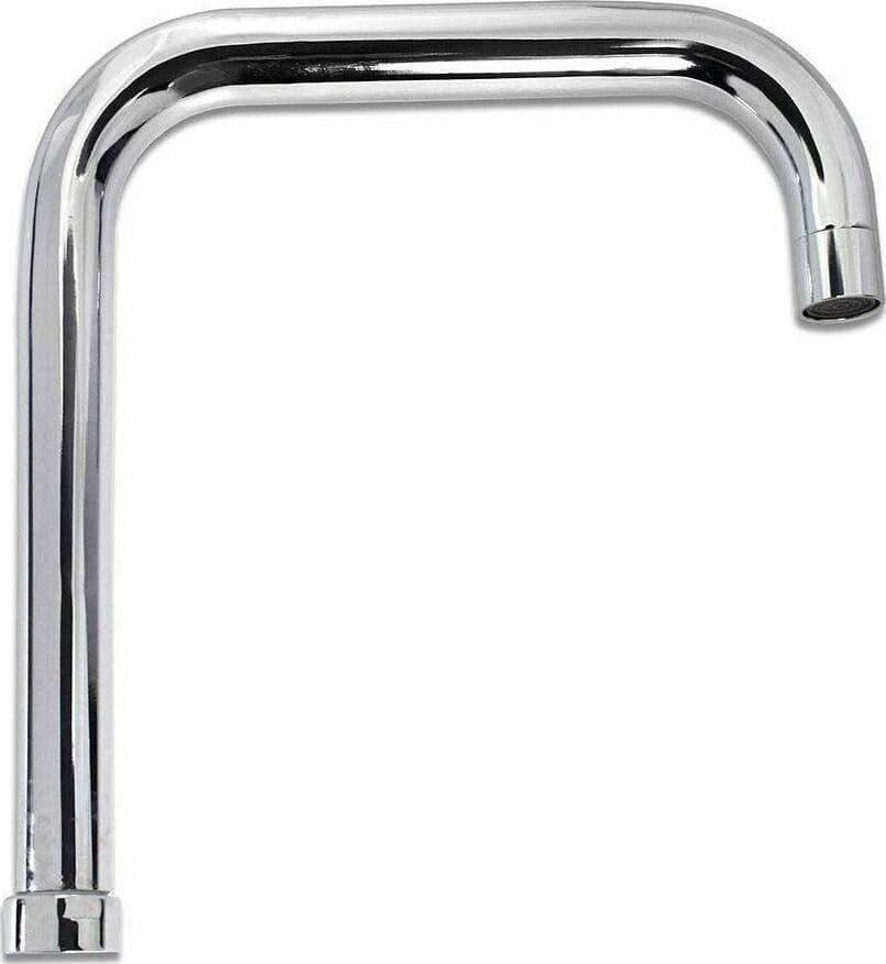 Canna-Di-Ricambio-Cucina-Quadrata-Per-Miscelatore-Lavello-Cromato-Lucido-26cm