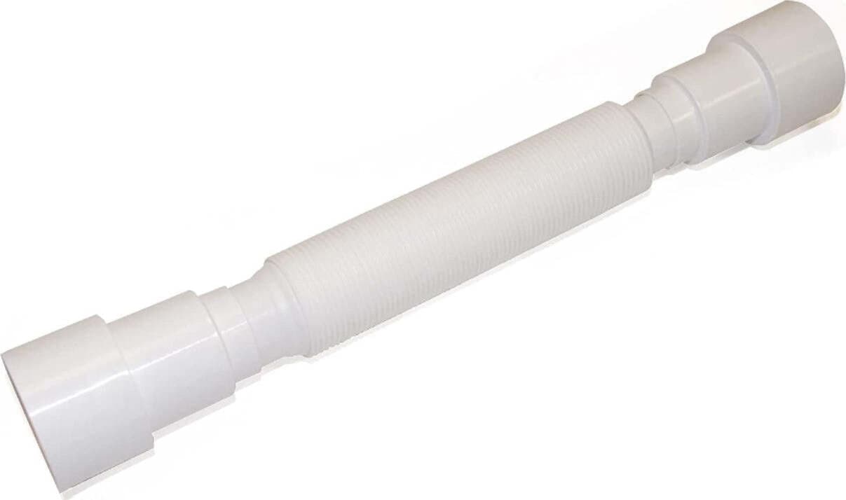 CANOTTO-IN-PLASTICA-FLESSIBILE/ESTENSIBILE---ATTACCO-MASCHIO/MASCHIO-Ø40/50MM---COLORE-BIANCO