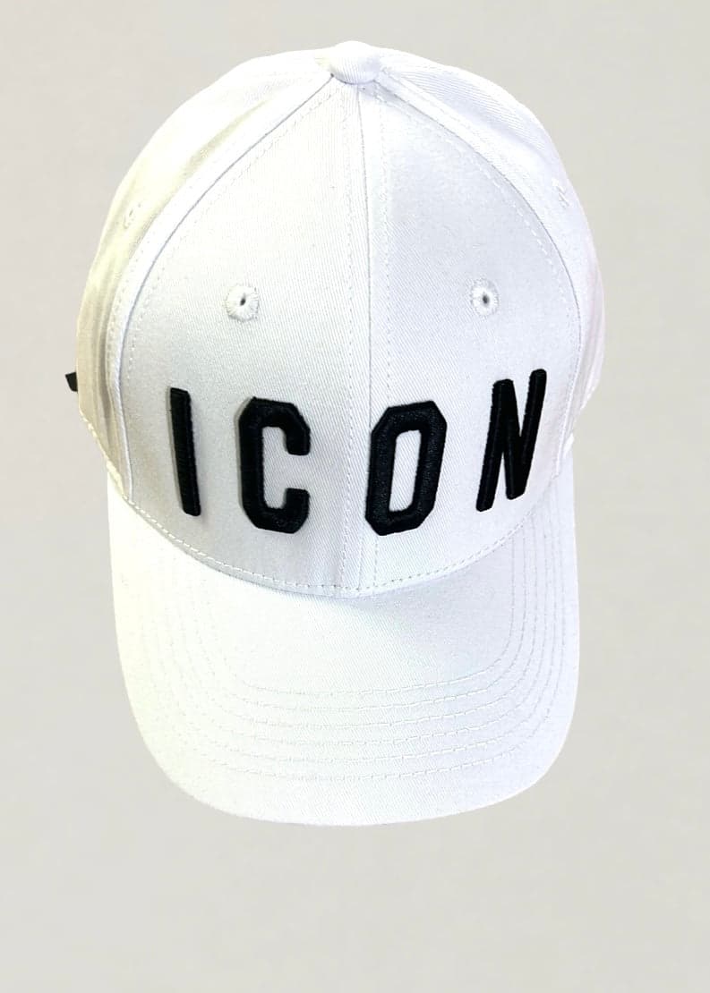 Cappello-basic-bianco-con-logo-ricamato-nero
