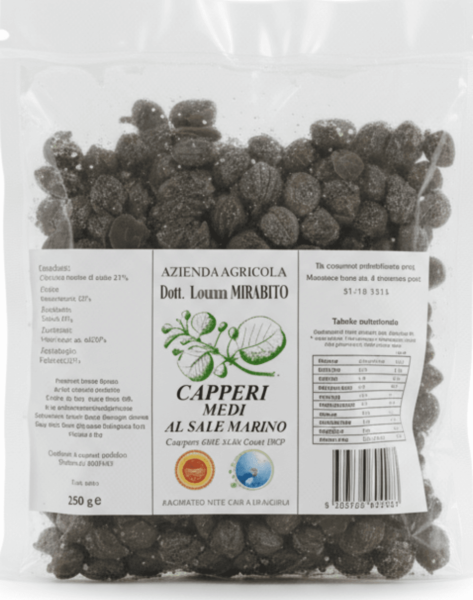 Capperi Medi Dop Sottosale Di Salina in 3 Buste Da 250g cadauna Azienda Agricola Dott. Lorenzo Mirabito