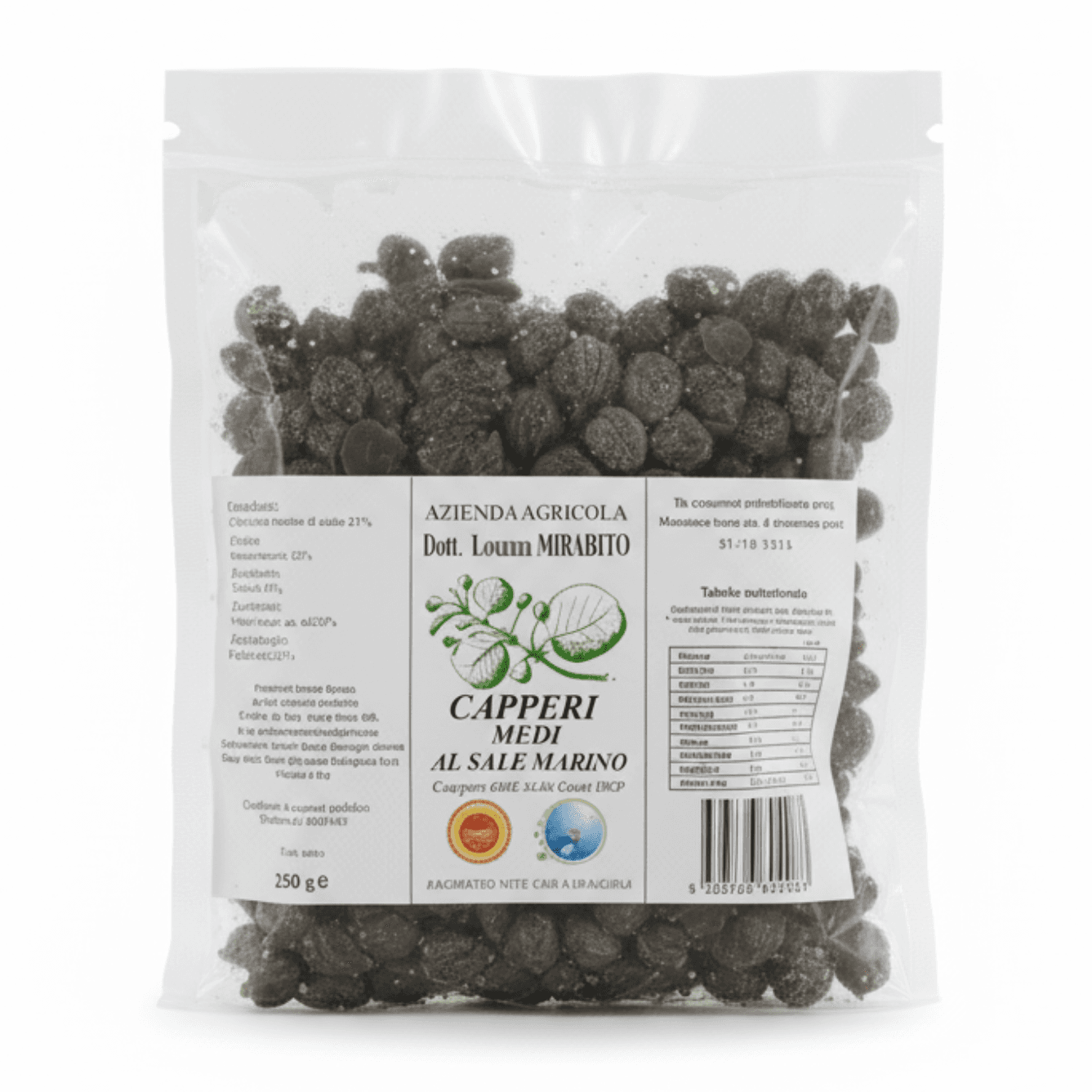 Capperi Medi Dop Sottosale Di Salina in 3 Buste Da 250g cadauna Azienda Agricola Dott. Lorenzo Mirabito