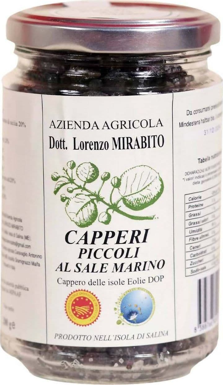 Capperi Piccoli Dop Sottosale Di Salina 3 vasetti di Vetro Da 200g cadauno Azienda Agricola Dott. Lorenzo Mirabito