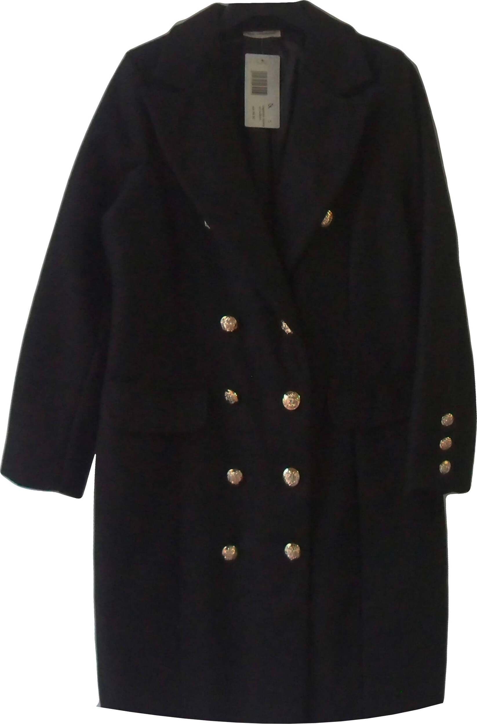 Cappotto lungo da donna doppio petto con bottoni color oro art. 197110014 cappotto donna lungo nero Cappotto donna L'Orchidea - Siderno, Commerciovirtuoso.it