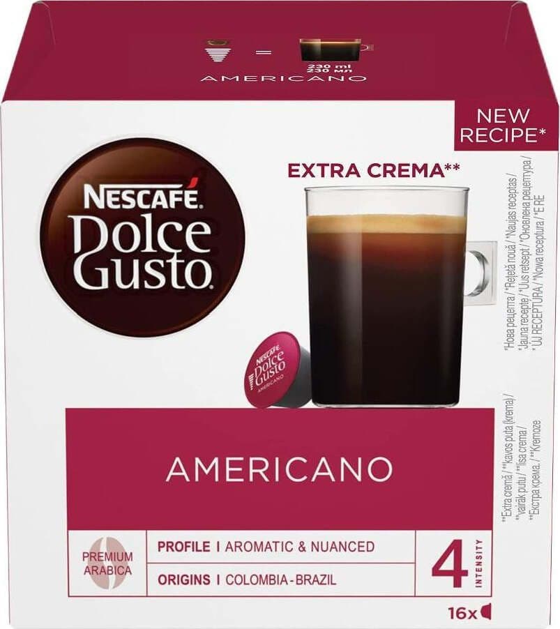Capsule caffè Dolce Gusto Americano 16 CAPSULE Alimentari e cura della casa/Caffè tè e bevande/Caffè/Cialde e capsule di caffè per macchinette/Capsule di caffè compatibili Nescafè dolcegusto Scontolo.net - Potenza, Commerciovirtuoso.it