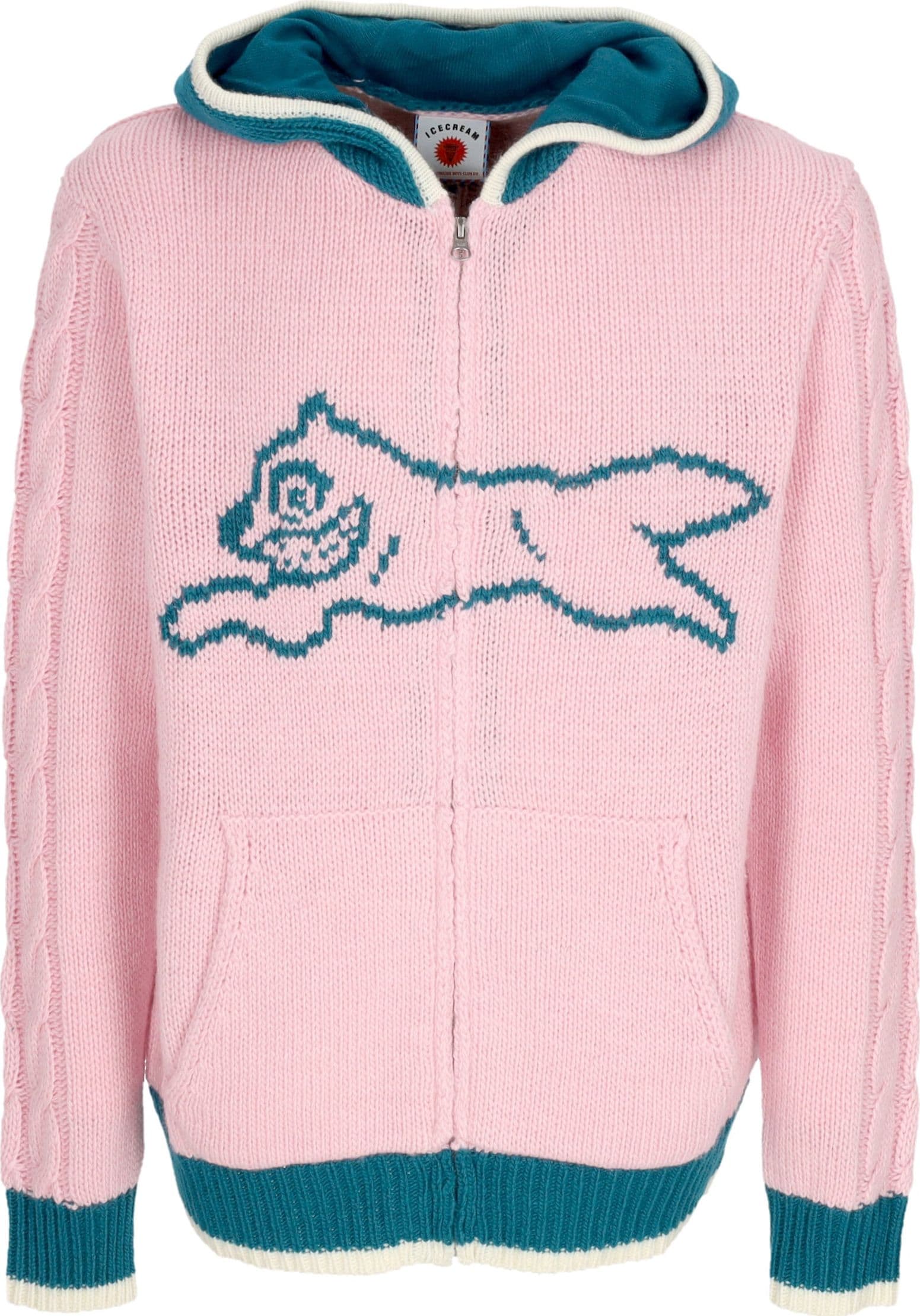 ICE CREAM Cardigan Uomo Running Dog Knitted Zip Through Hooded Pink da uomo in Cardigan Drestige - Casamassima, commercioVirtuoso.it