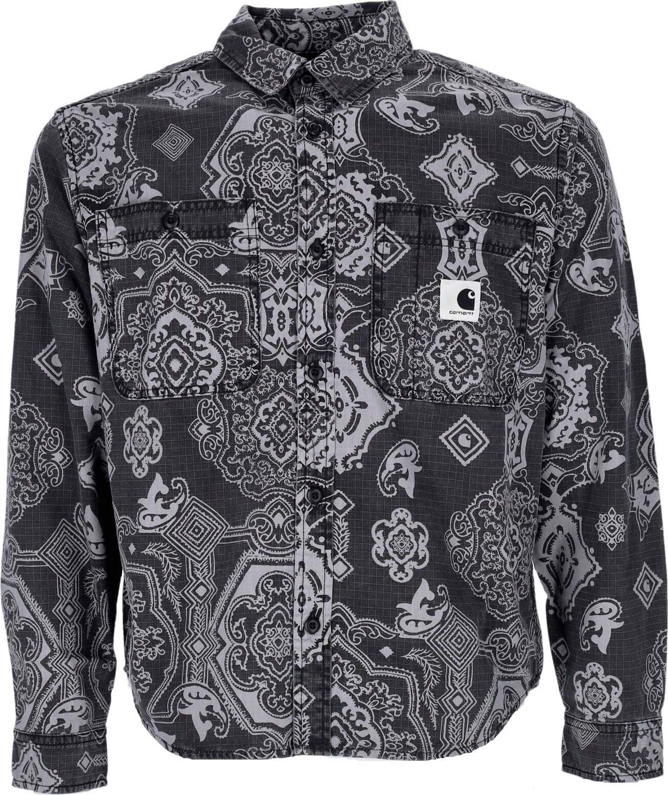 CARHARTT-WIP-Camicia-Manica-Lunga-Donna-L/s-Verse-Shirt-Black-Heavy-Stone-Wash-da-donna