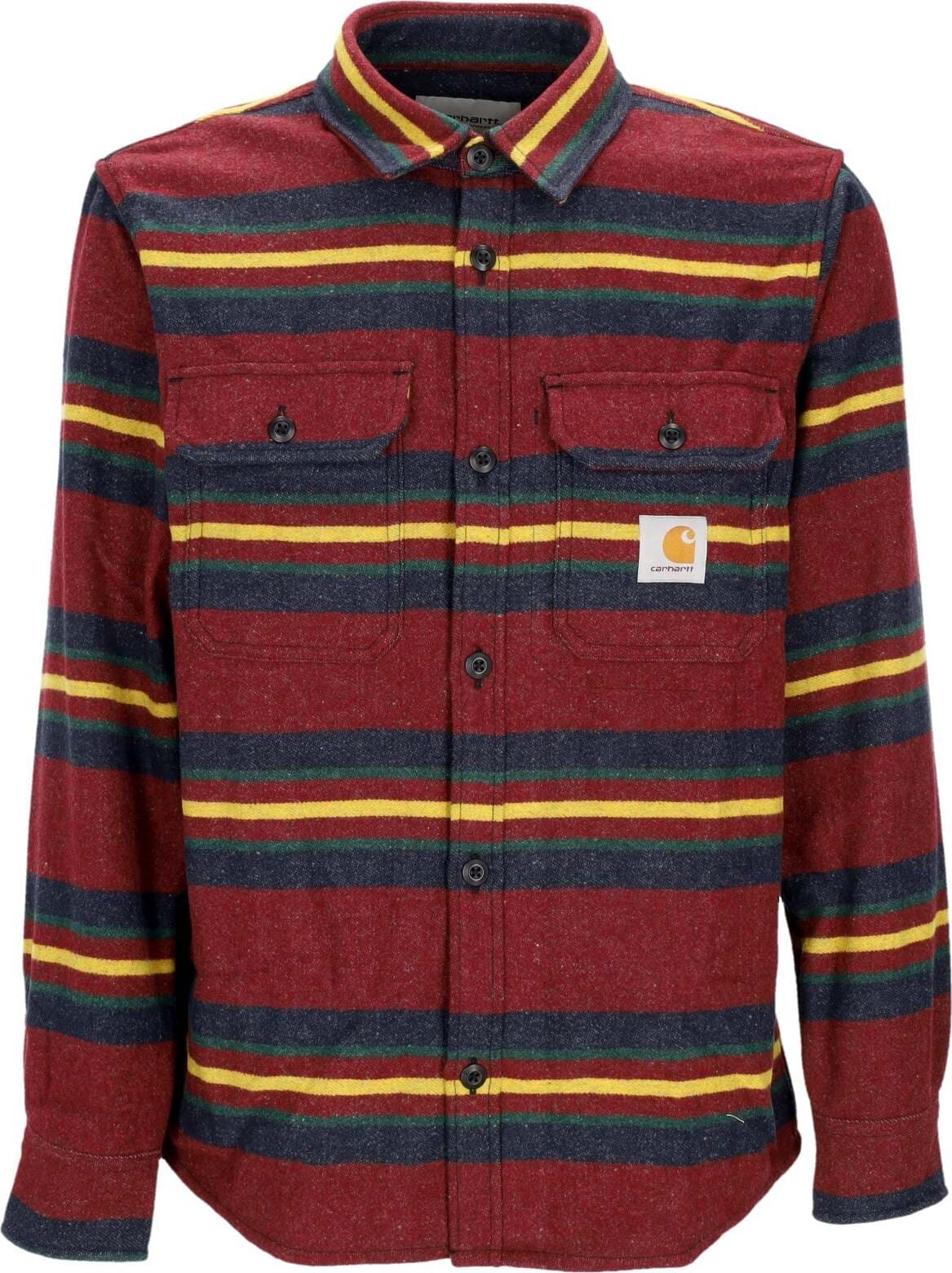 CARHARTT-WIP-Camicia-Manica-Lunga-Uomo-Oregon-Shirt-Jacket-Starco-Stripe/bordeaux-da-uomo