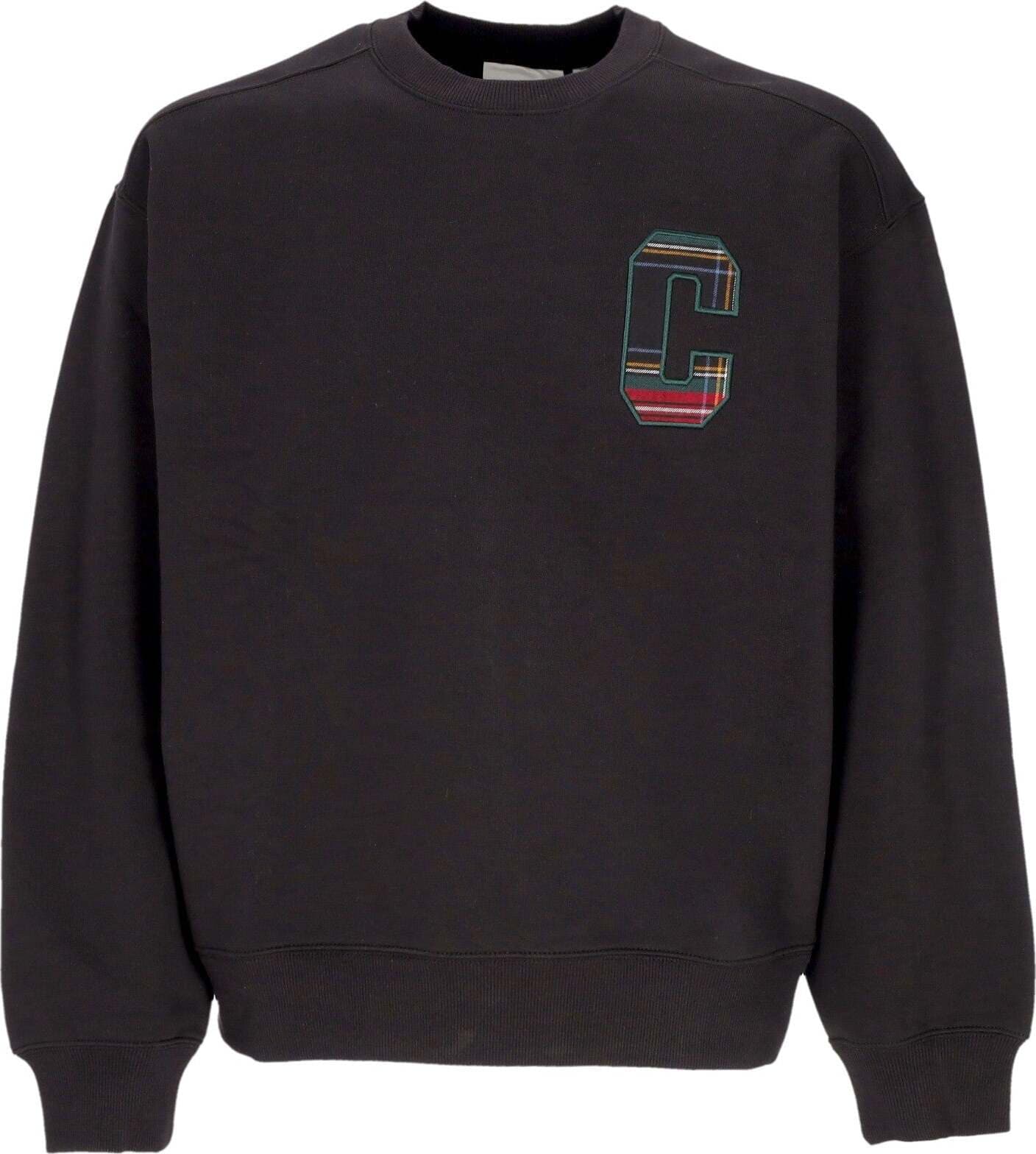 CARHARTT-WIP-Felpa-Girocollo-Uomo-Wiles-Crewneck-Black-da-uomo