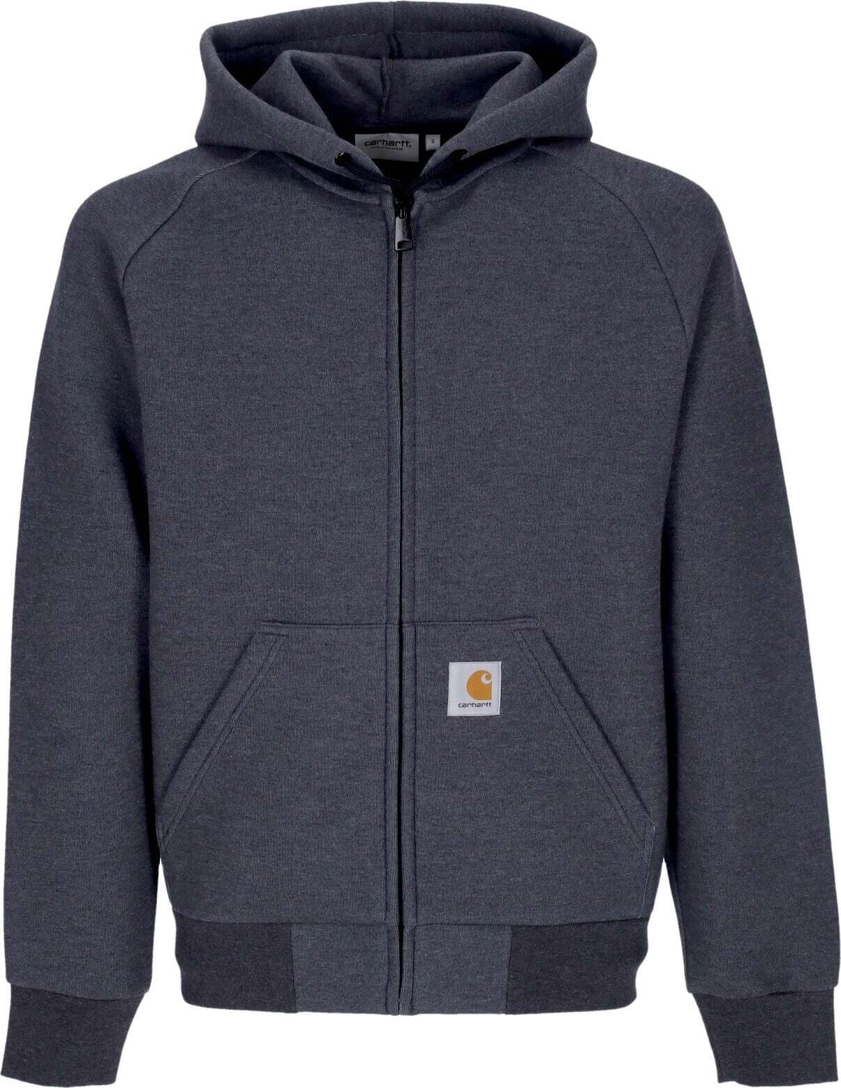 CARHARTT-WIP-Felpa-Leggera-Cappuccio-Zip-Uomo-Light-lux-Hooded-Jacket-Black-da-uomo