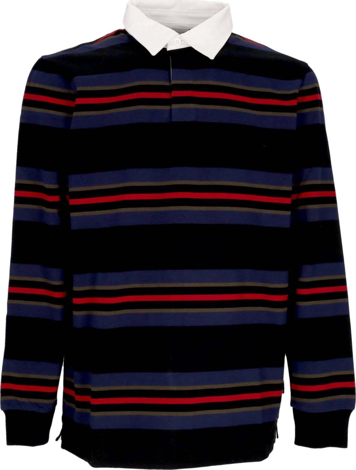 CARHARTT-WIP-Polo-Manica-Lunga-Uomo-L/s-Oregon-Rugby-Shirt-Starco-Stripe/black-da-uomo