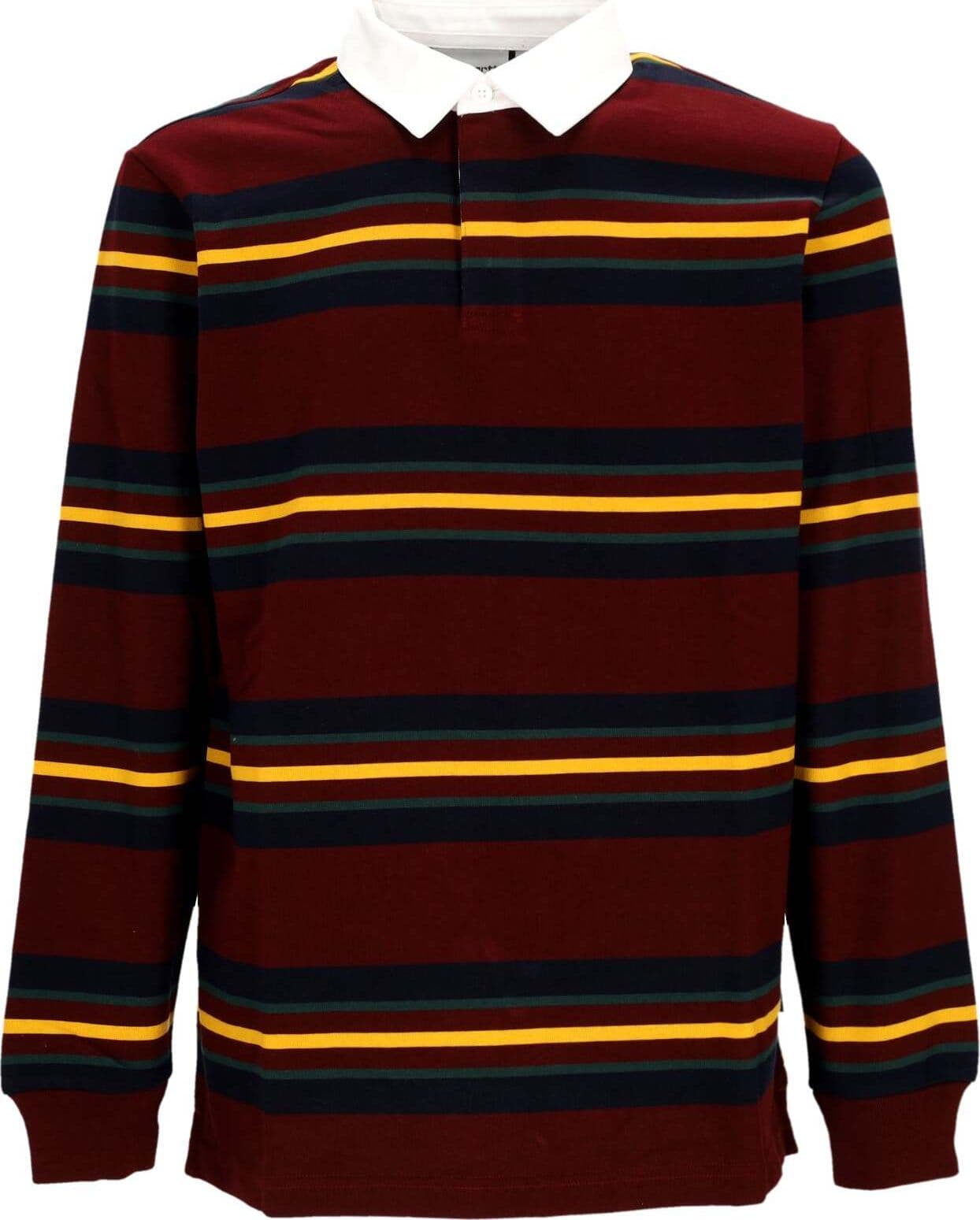 CARHARTT-WIP-Polo-Manica-Lunga-Uomo-L/s-Oregon-Rugby-Shirt-Starco-Stripe/bordeaux-da-uomo