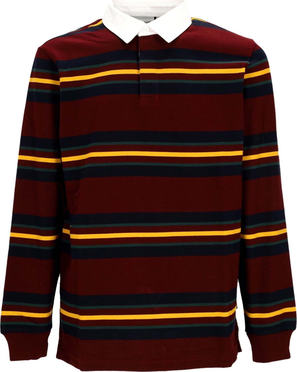 CARHARTT-WIP-Polo-Manica-Lunga-Uomo-L/s-Oregon-Rugby-Shirt-Starco-Stripe/bordeaux-da-uomo