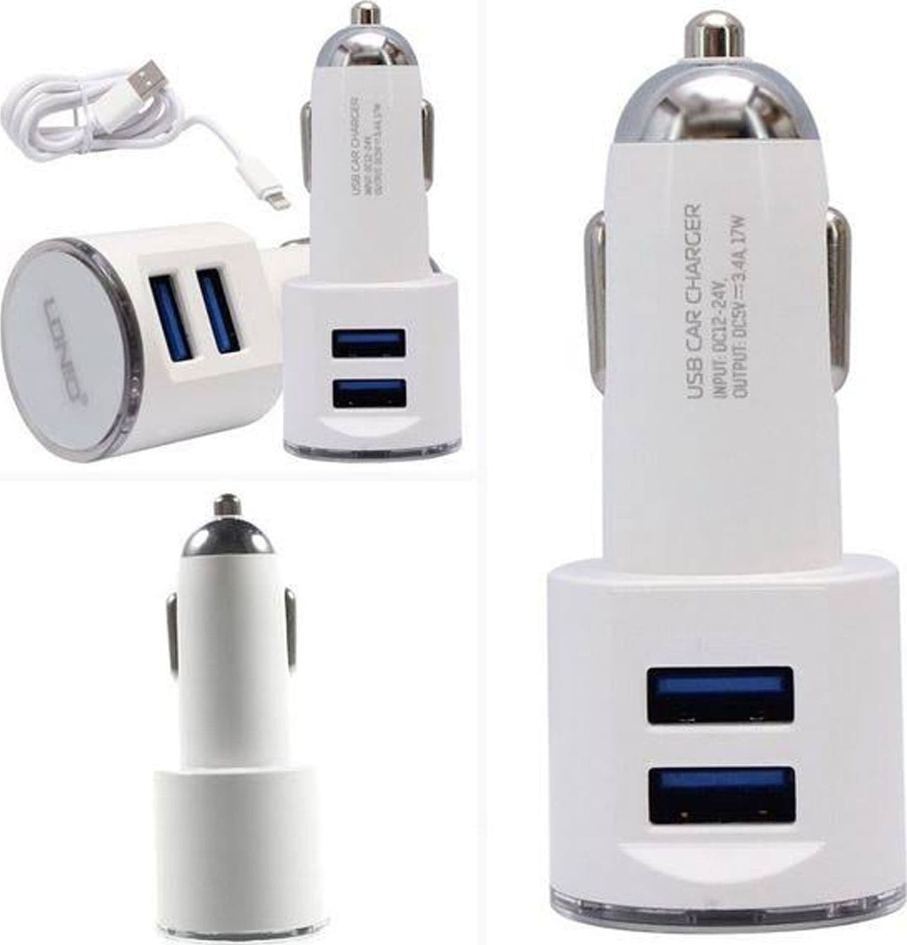 CARICABATTERIA CARICATORE DOPPIO AUTO Q-A36 CORRENTE TOTALE 2,4A CON 2 PORTE USB