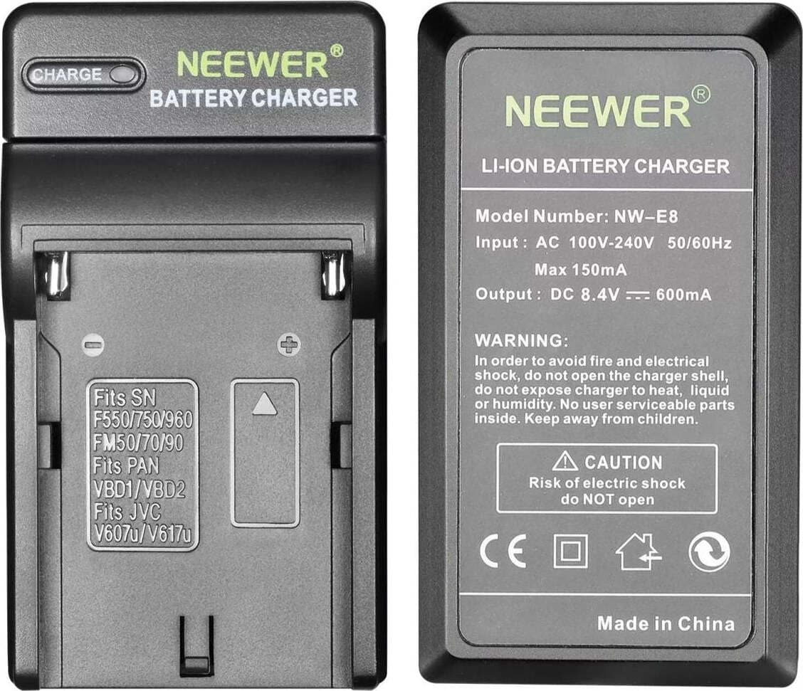 Caricabatteria NEEWER Li-Ion DC 8.4V 600mA per Batterie Sony F550/750/960 FM 50/70/90 in Caricabatterie 85cento.it - Potenza, commercioVirtuoso.it