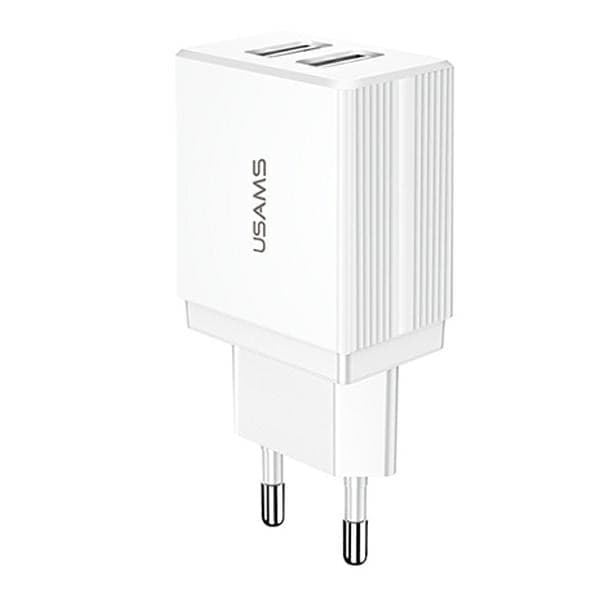 caricabatterie-2,1A-doppia-usb-usams-bianco