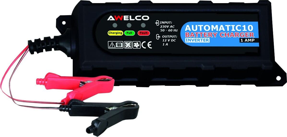 Caricabatterie Automatic Awelco 10 Aw60030 per Batterie Fino 12 V Auto e Moto/Parti per auto/Batterie e accessori/Batterie per auto Ferus - Montoro, Commerciovirtuoso.it