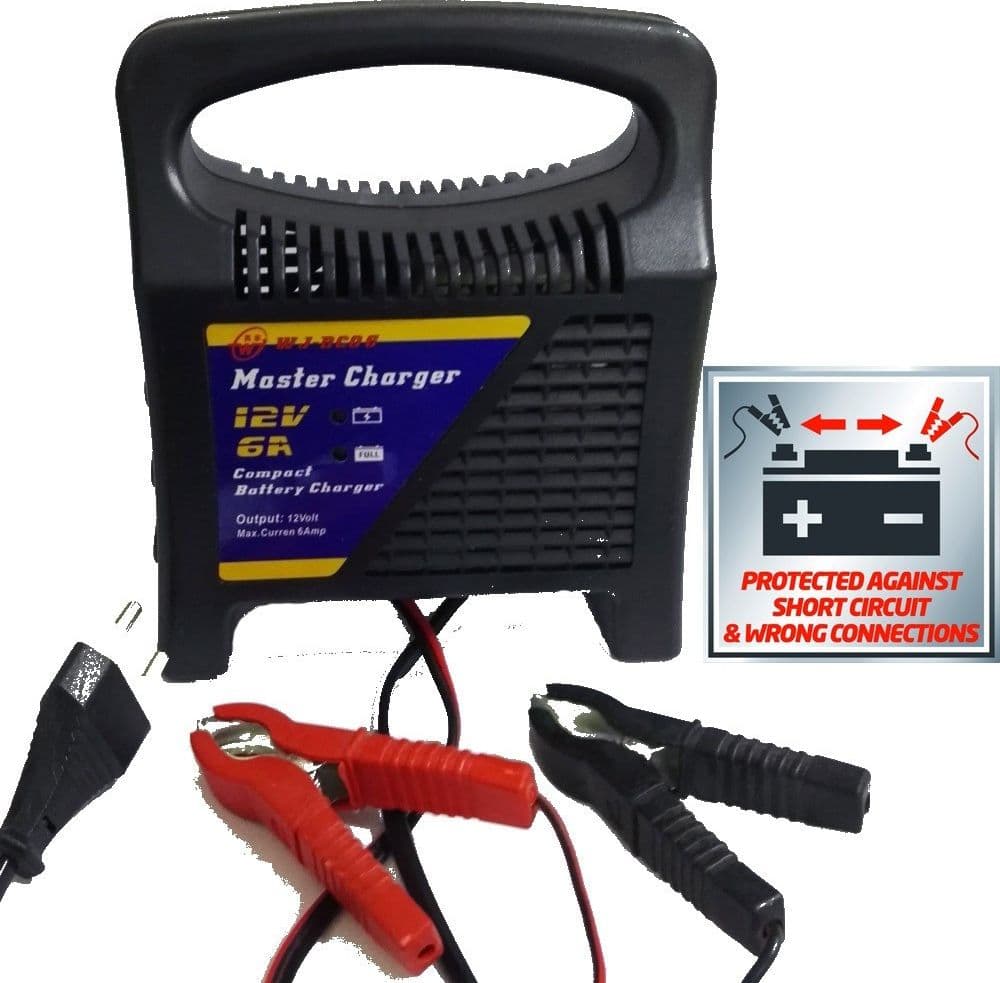 CARICABATTERIE BATTERIA PIOMBO PER MOTO SCOOTER CON VOLTAGGIO DA 12V 6 AMPERE Auto e Moto/Attrezzi per veicoli/Attrezzi per batteria/Caricabatterie Trade Shop italia - Napoli, Commerciovirtuoso.it