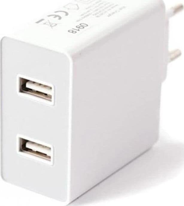 Caricabatterie da Muro 4,8 A 2 Porte USB Bianco Presa Europea in Caricabatterie da muro 85cento.it - Potenza, commercioVirtuoso.it