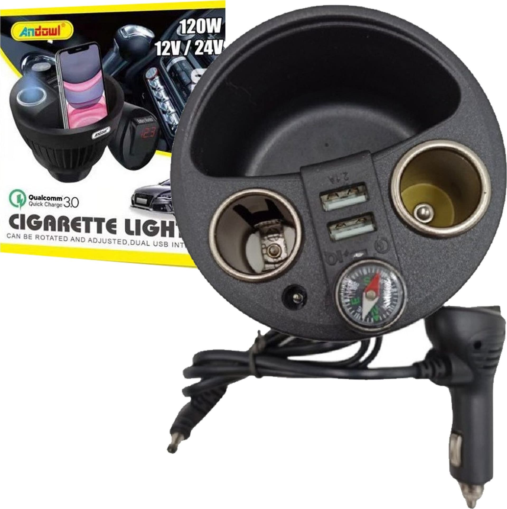 Caricabatterie Per Auto 120w 12/24v Ricarica Rapida Accendisigari 2xusb Q-t179 Elettronica/Cellulari e accessori/Accessori/Caricabatterie/Caricabatterie da auto Trade Shop italia - Napoli, Commerciovirtuoso.it