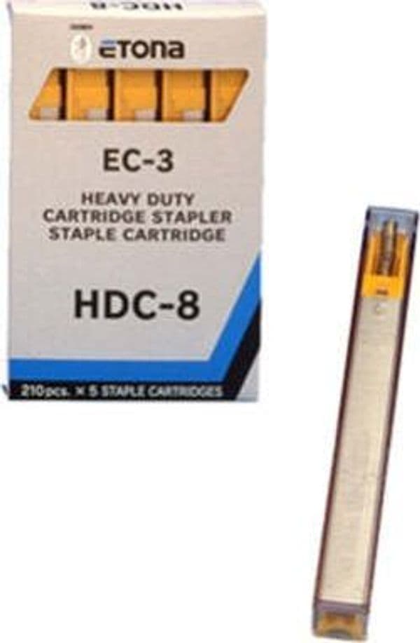 Caricatore HDC8 per Etona EC3 - 210 punti - giallo - Etona - conf. 5 pezzi Cancelleria e prodotti per ufficio/Archivio ufficio e accessori per scrivania/Spillatrici e perforatrici/Graffette Eurocartuccia - Pavullo, Commerciovirtuoso.it