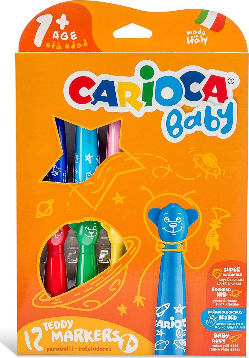 Carioca-Baby-Teddy-Markers-12-Pennarelli-per-Bambini