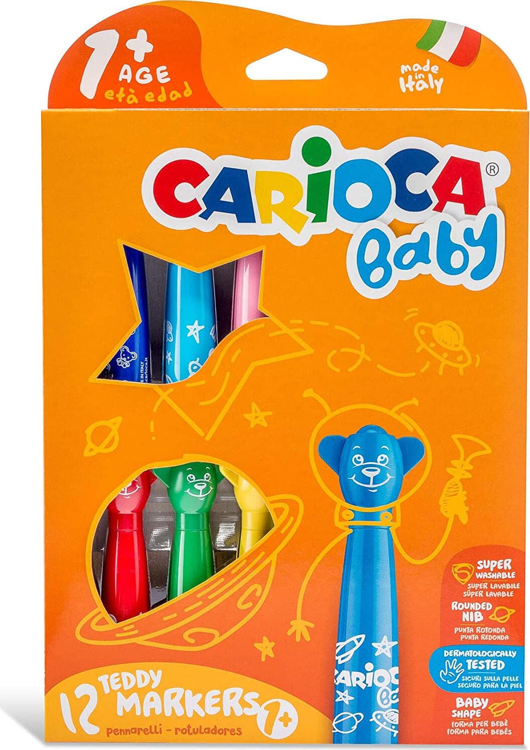 Carioca-Baby-Teddy-Markers-12-Pennarelli-per-Bambini