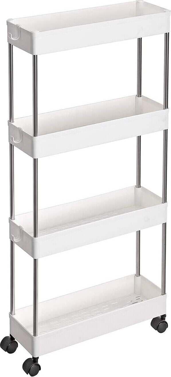 Carrello Cucina Multiuso Bianco 4 Ripiani Rotelle Girevoli Portaoggetti Scaffale Casa e cucina/Organizzazione interni/Contenitori e barattoli da cucina/Portaoggetti e supporti/Carrelli con cassetti Zencoccostore - Formia, Commerciovirtuoso.it