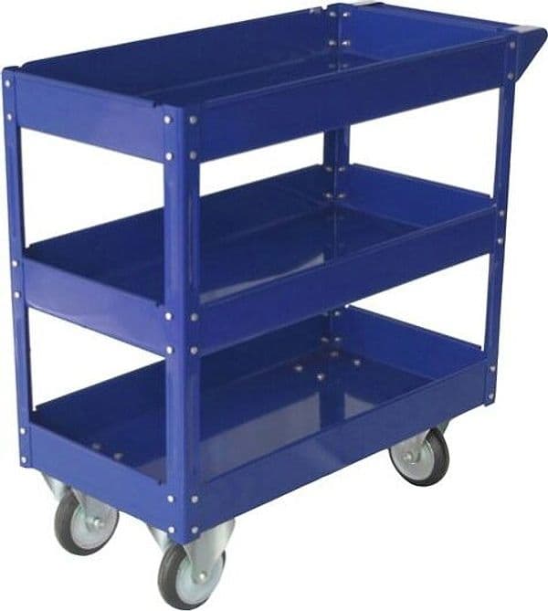 Carrello da lavoro - 3 ripiani - acciaio verniciato blu - 84x41 cm - altezza 82 cm - portata massima 100 kg - Serena Group Fai da te/Prodotti per la costruzione/Prodotti per il trasporto materiali/Attrezzature per il trasporto di materiali/Carrelli di servizio Eurocartuccia - Pavullo, Commerciovirtuoso.it
