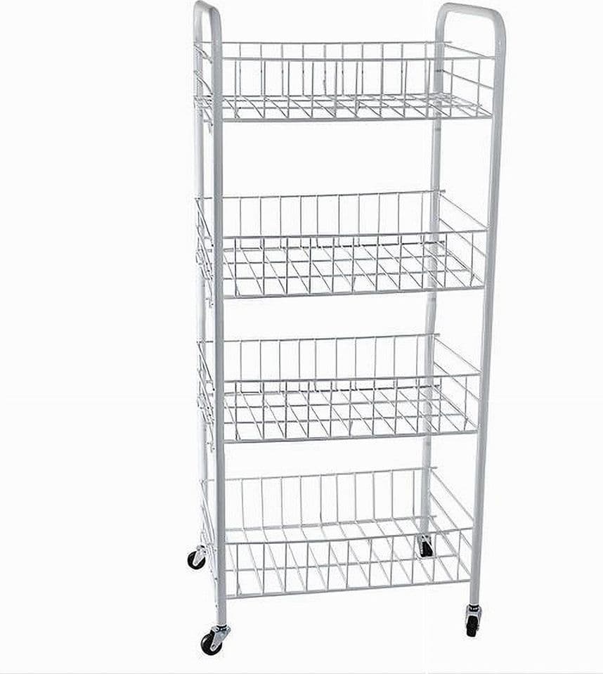 CARRELLO IN METALLO DA BAGNO PORTAOGGETTI 4 RIPIANI PORTA OGGETTI CON RUOTE 52532 in Carrelli porta oggetti Trade Shop italia - Napoli, commercioVirtuoso.it