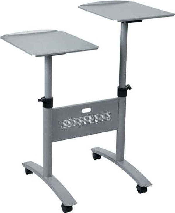 Carrello Twin - per proiettori multimediali - 2 ripiani - con ruote - 86 x 60 x 120 cm - grigio - Nobo Casa e cucina/Arredamento/Studio/Scrivanie e postazioni di lavoro/Postazioni di lavoro per computer Eurocartuccia - Pavullo, Commerciovirtuoso.it