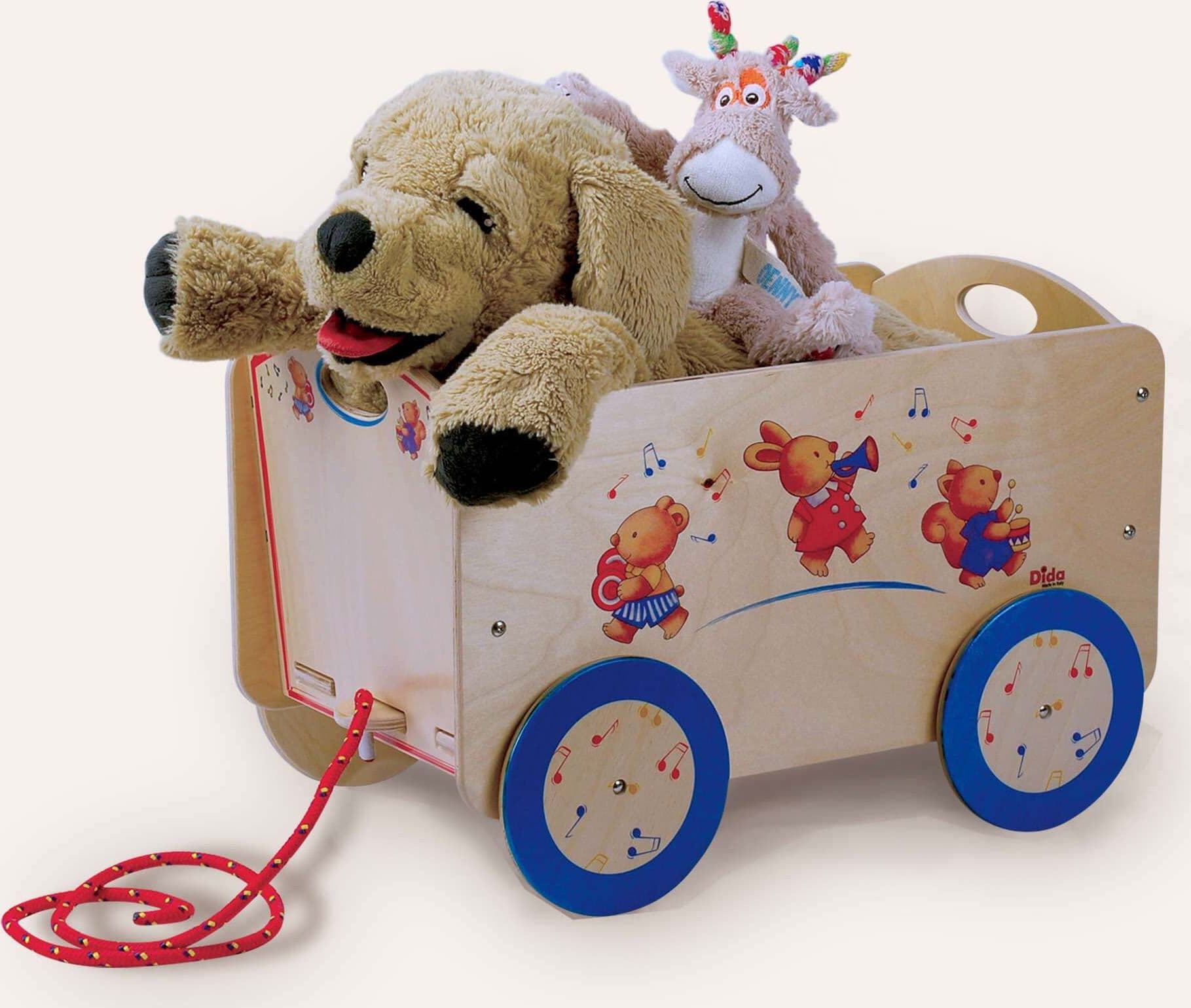 Carretto per Bambini - Animaletti Musicisti Portagiochi per Cameretta Dida