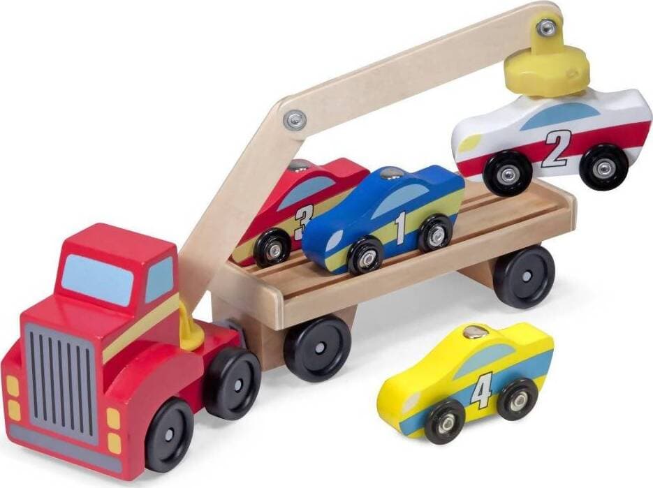 Carroattrezzi magnetico con auto Gioco in Legno per bambinii gioco in legno Papau - Giammoro, Commerciovirtuoso.it