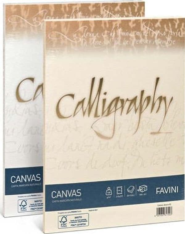 Carta Calligraphy Canvas - A4 - 200 gr - bianco 01 - Favini - conf. 50 fogli Cancelleria e prodotti per ufficio/Carta blocchi e quaderni/Carta/Carta da lettere Eurocartuccia - Pavullo, Commerciovirtuoso.it