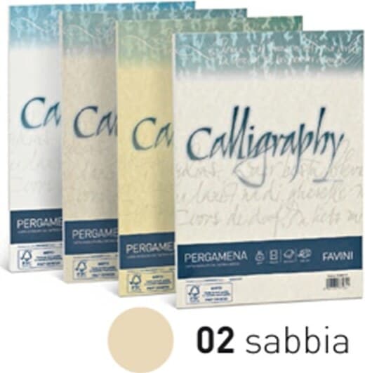 Carta Calligraphy pergamena - A4 - 190 gr - sabbia 02 - Favini - conf. 50 fogli Cancelleria e prodotti per ufficio/Carta blocchi e quaderni/Carta/Carta da lettere Eurocartuccia - Pavullo, Commerciovirtuoso.it
