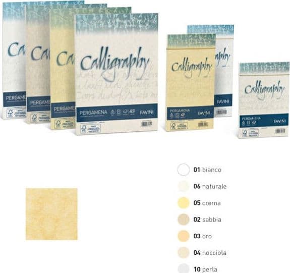 Carta Calligraphy Pergamena - A4 - 90 gr - A4 - sabbia 02 - Favini - conf. 50 fogli Cancelleria e prodotti per ufficio/Carta blocchi e quaderni/Carta/Carta da lettere Eurocartuccia - Pavullo, Commerciovirtuoso.it