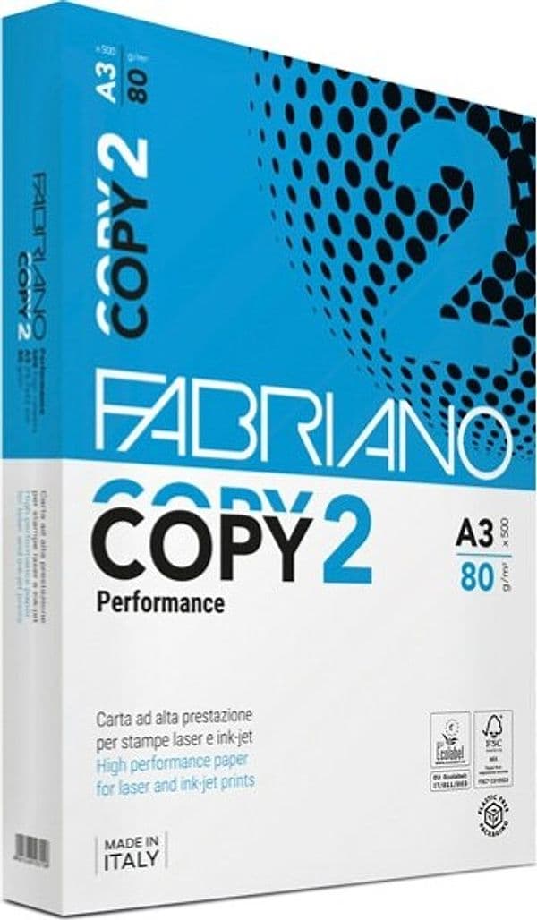 Carta Copy 2 - A3 - 80 gr - bianco - Fabriano - conf. 500 fogli Cancelleria e prodotti per ufficio/Carta blocchi e quaderni/Carta/Carta per fotocopiatrici e stampanti/Carta per fotocopiatrice e multiuso Eurocartuccia - Pavullo, Commerciovirtuoso.it