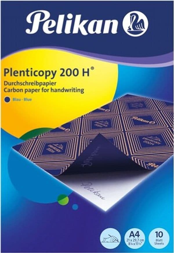 Carta da ricalco Plenticopy 200H - 21x29 7 cm - blu - Pelikan - conf. 10 fogli Cancelleria e prodotti per ufficio/Carta blocchi e quaderni/Carta/Carta carbone Eurocartuccia - Pavullo, Commerciovirtuoso.it