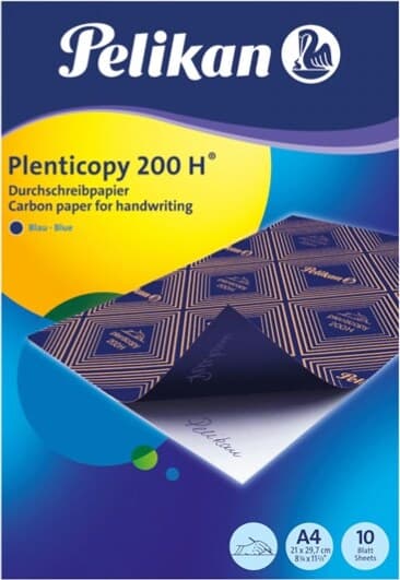 Carta da ricalco Plenticopy 200H - 21x29 7 cm - blu - Pelikan - conf. 10 fogli Cancelleria e prodotti per ufficio/Carta blocchi e quaderni/Carta/Carta carbone Eurocartuccia - Pavullo, Commerciovirtuoso.it